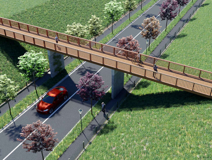 Travaux de remplacement de la passerelle du Parc urbain